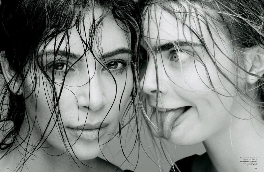Kim Kardashian & Cara Delevingne im Love Magazine 01