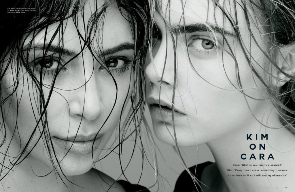 Kim Kardashian & Cara Delevingne im Love Magazine 02