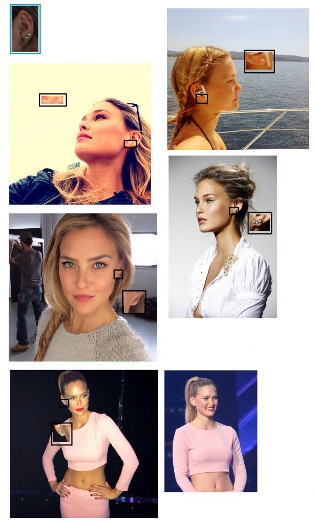 Bar-Refaeli-Foto-Beweise-Drei Ohrlöcher in den Ohren